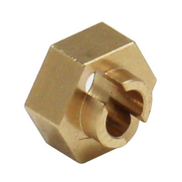 Hot Racing Brass Stock Wheels Hub, 7mm Hex: SCX24