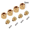 INJORA 7mm Brass Wheel Hex Hub Extenders for Axial SCX24 AX24 Brass 5mm. (+2mm.)