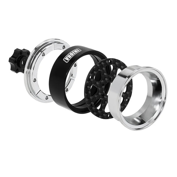 INJORA 1.3" ModuWheel Silver Beadlock Wheels Negative Offset for 1/18 1/24 RC Crawlers
