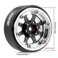 INJORA 1.3" ModuWheel Silver Beadlock Wheels Negative Offset for 1/18 1/24 RC Crawlers