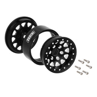 INJORA 1.3" Aluminum Beadlock Wheels For 1/24 1/18 RC Crawler (W1301)-Black