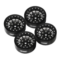 INJORA 1.3" Aluminum Beadlock Wheels For 1/24 1/18 RC Crawler (W1301)-Black