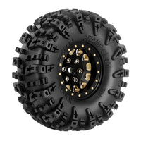 INJORA 1.3" 70*27mm Aluminum Wheels With Swamp Claw Tires For 1/18 1/24 RC Crawlers (W1301)-Brass