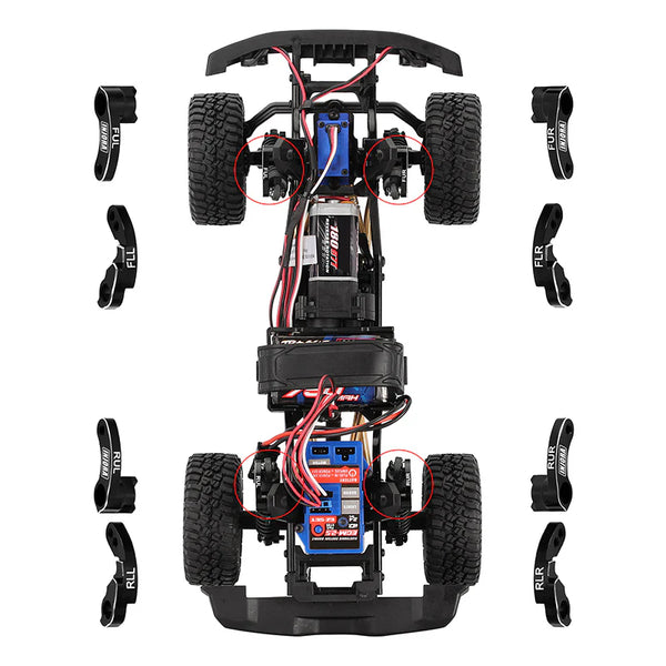 INJORA CNC Aluminum Flex Blades Suspension Travel Extension For 1/18 TRX4M Defender Bronco (4M-33)