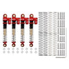 INJORA 43mm Alum. Threaded Dbl. Barrel Shocks w/ Fake Res. for Axial SCX24 (4PCS/Red)
