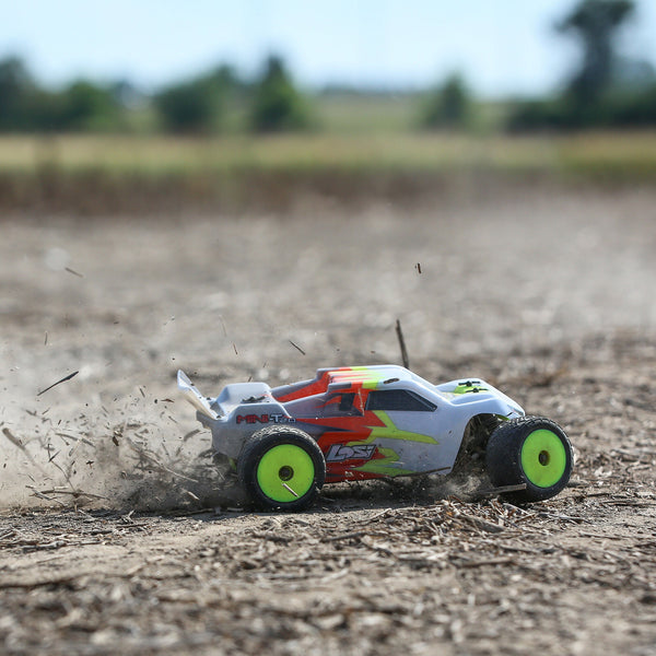 LOS01015T3 1/18 Mini-T 2.0 2WD Stadium Truck Brushed RTR, Gray/White