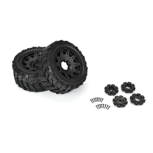 Pro-Line 1/6 Masher X HP BELTED F/R 5.7” Tires MTD 24mm Blk Raid 8x48 Hex (2)