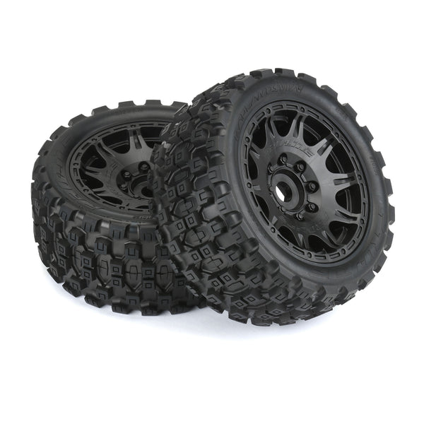 Pro-Line 1/6 Badlands MX57 Front/Rear 5.7" Tires Mounted 24mm Black Raid (2)