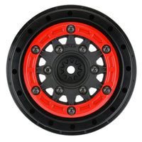 Pro-Line 1/10 Raid Bead-Loc Fr/Rr 2.2"/3.0" 12 & 14mm SC Wheels (2) Red/Black