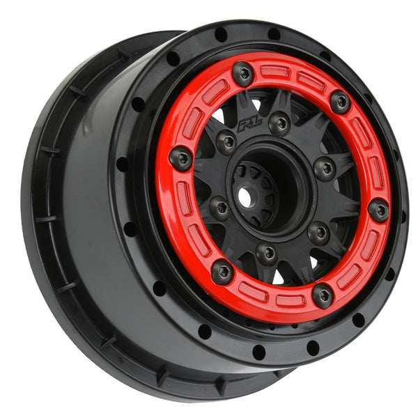 Pro-Line 1/10 Raid Bead-Loc Fr/Rr 2.2"/3.0" 12 & 14mm SC Wheels (2) Red/Black