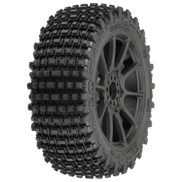 Pro-Line 1/8 Gladiator M2 Fr/Rr Buggy Tires Mounted 17mm Black Mach 10 (2)