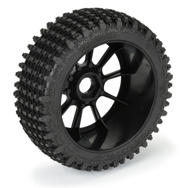 Pro-Line 1/8 Gladiator M2 Fr/Rr Buggy Tires Mounted 17mm Black Mach 10 (2)