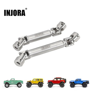 INJORA Stainless Steel Drive Shafts with D Shaped Hole for SCX24 C10 JLU Bronco Base Camp