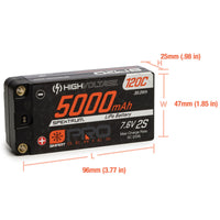Spektrum 7.6V 5000mAh 2S 120C Smart Pro Race Shorty Hardcase LiHV Battery: Tubes, 5mm