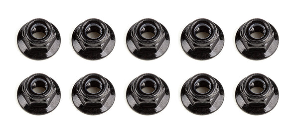 Team Associated M5 Locknuts, Flanged, Black