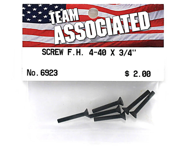 Team Associated Screw F. H. 4-40 X 3/4 Steel Black (6)