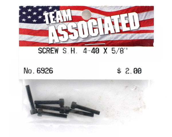 Team Associated S. H. 4-40 X 5/8" Cap Head Screw (6)
