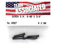 Team Associated 4-40 x 3/4" Cap Head Screw (6)