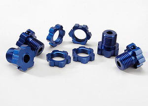 Traxxas Wheel Hub/Nuts 17mm Splined Blue