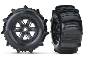 Traxxas X-Maxx Black Wheels w/ Paddle Tires (2)