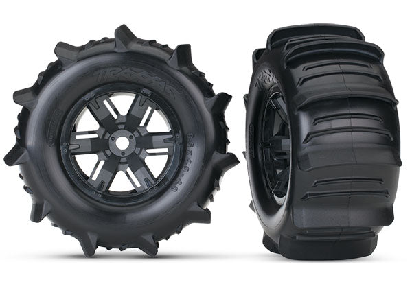 Traxxas X-Maxx Black Wheels w/ Paddle Tires (2)