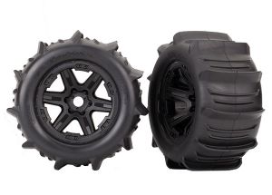 Traxxas t&w paddle tire/black wheel tsm