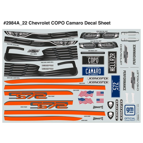 J-Concepts 2022 Chevrolet Copo Camaro, Drag Racing Body, Fits DR10