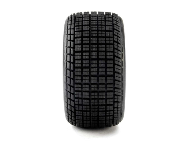 Losi 22S Dirt Late Model Hoosier 1/10 Pre-Mounted Tires (Satin Aluminum) (2) (Soft) (Front/Rear)