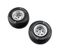 Losi 22S Dirt Late Model Hoosier 1/10 Pre-Mounted Tires (Satin Aluminum) (2) (Soft) (Front/Rear)