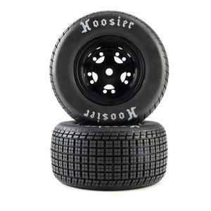 Losi Hoosier Tires, Soft, Mounted, Black, FR/RR (2) 22S DLM