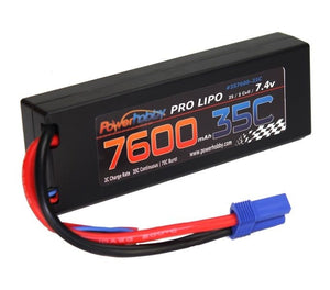 Power Hobby 7600mAh 7.4V 2S 35C LiPo Battery with Hardwired EC5