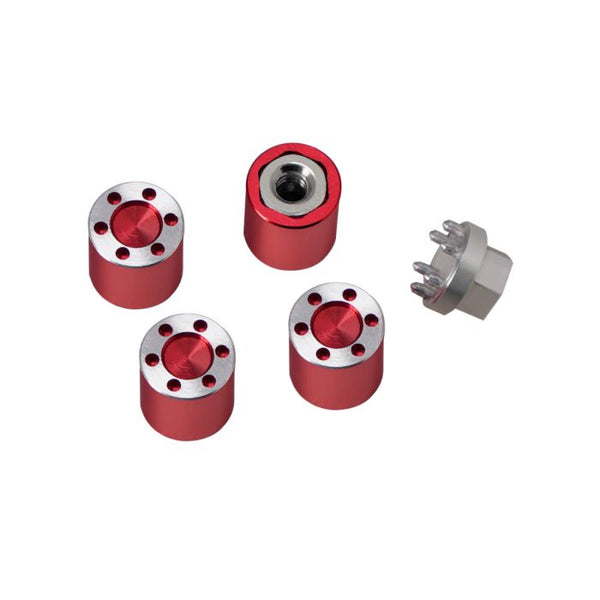 Power Hobby 1/24 Scale Rock Crawler M2 Locking Hubs W/Tool, Red, for