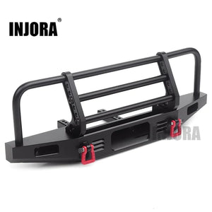 INJORA Adjustable Metal Front Bumper for TRX4 SCX10 & SCX10 II-Black