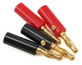 PTK5003 ProTek RC 4.0mm Gold Plated Banana Plugs (2 Red/2 Black)