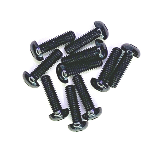 Racers Edge Button Head Hex Screw 3x10mm Black (10pcs)
