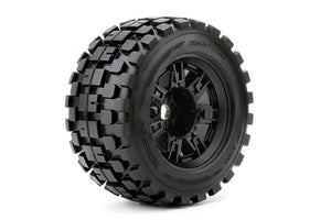 Roapex Rythm 1/8 Monster Truck Tires Mounted on Black Wheels, 0