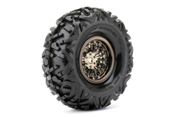 Roapex Booster 1/10 Crawler Tires Mounted on Chrome Black 1.9"