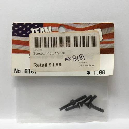 Team Associated Flat Screws 4-40 X 1/2 FHSS
