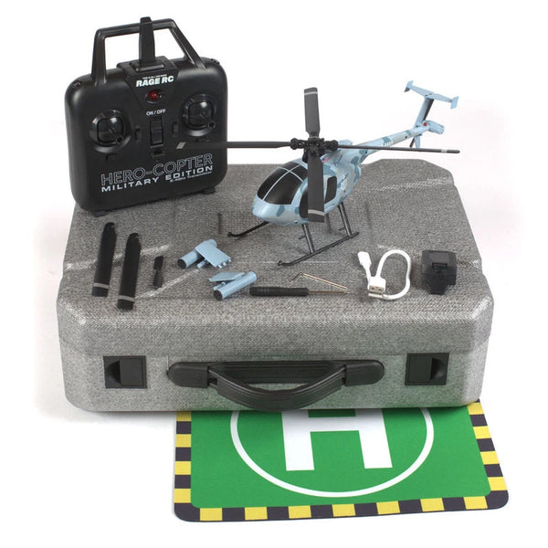 Rage R/C Hero-Copter Military Navy 4-Blade RTF Heli