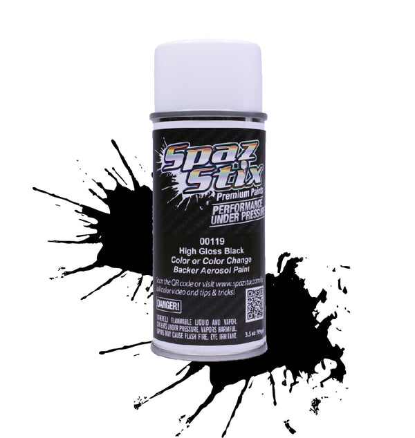 Spaz Stix High Gloss Black/Backer Paint Aerosol 3.5OZ