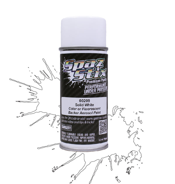 Spaz Stix Solid White/Glow Backer Aerosol 3.5OZ