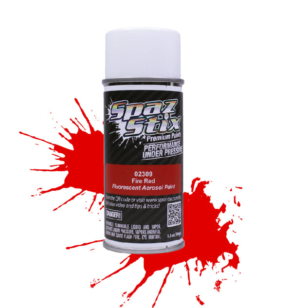 Spaz Stix Fire Red Fluorescent Aerosol Paint 3.5 oz