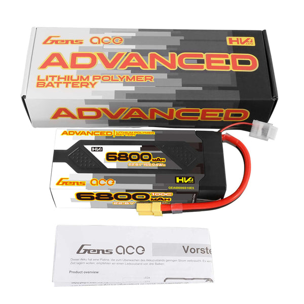 GensAce 22.8V 6800mAh 6S 100C LiPo Battery: EC5