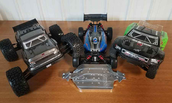 JBIRC Solid Aluminum 6061-T651 Chassis for for Arrma 6s (V1-V5) Outcast, Notorious, Senton & Typhon