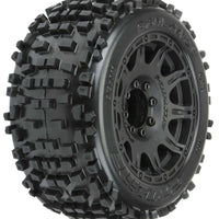 Pro-Line 1/8 Badlands F/R 3.8" MT Tires Mounted 17mm Blk Raid (2)