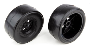 Team Associated DR10 Rear Wheels & Drag Slick Tires, Mounted