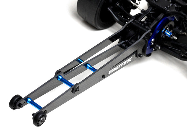 Exotek DR10 Wheelie Bar Set, 12" Carbon and Alloy Adjustable