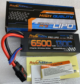 Power Hobby 4S 14.8V 6500mah 130c GRAPHENE Lipo Battery w QS8 connector