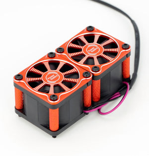 PHBPHF116RED Twister Twin / Dual 40mm 1/8 1/5 Motor Aluminum Cooling Fan