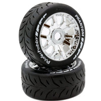 PHBPHT2402-MCR 1/8 GT Phantom Belted Mounted Tires 17mm Medium Chrome